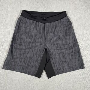 Lululemon‎ Shorts Mens Medium Black T.H.E. 9" Running Gym Stretch Crossfit Logo